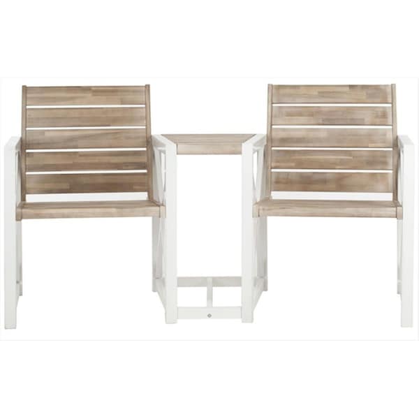 Safavieh Jovanna 2 Seat Bench White And Oak FOX6707B - main